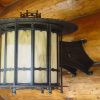 Hand forged wrought iron exterior iron lantern - Rising Sun Forge