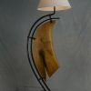Hand forged wrought iron and natural edge floor lamp - Rising Sun Forge