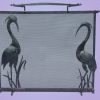 Hand forged wrought iron Heron fireplace screen