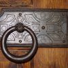 Hand forged front door ring and latch