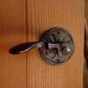 Hand forged iron lever latch