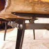 Live edge maple and iron coffee table detail - Rising Sun Forge